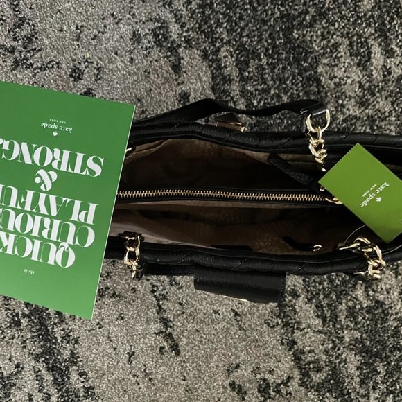 KATE SPADE WHITAKER PLACE ELENA QUILTED BLACK LEATHER BAG - Picture 3 of 4